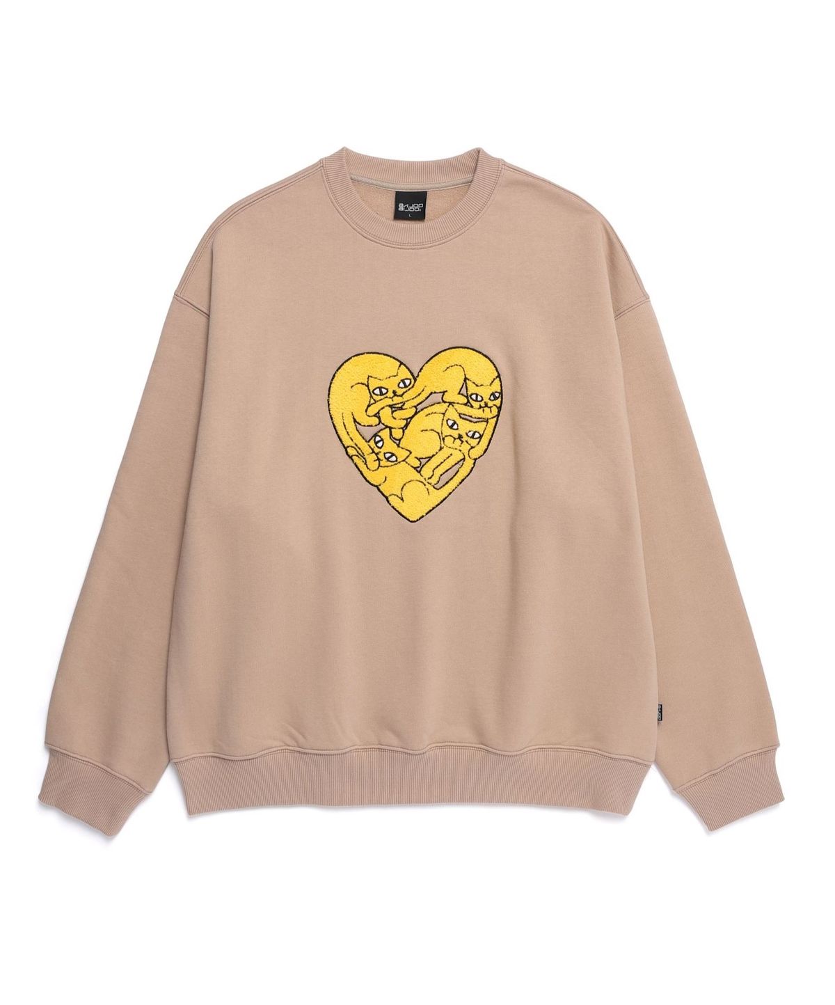 바쥬비쥬(BAJOO BIJOO) HEART CAT SWEATSHIRT [BEIGE]