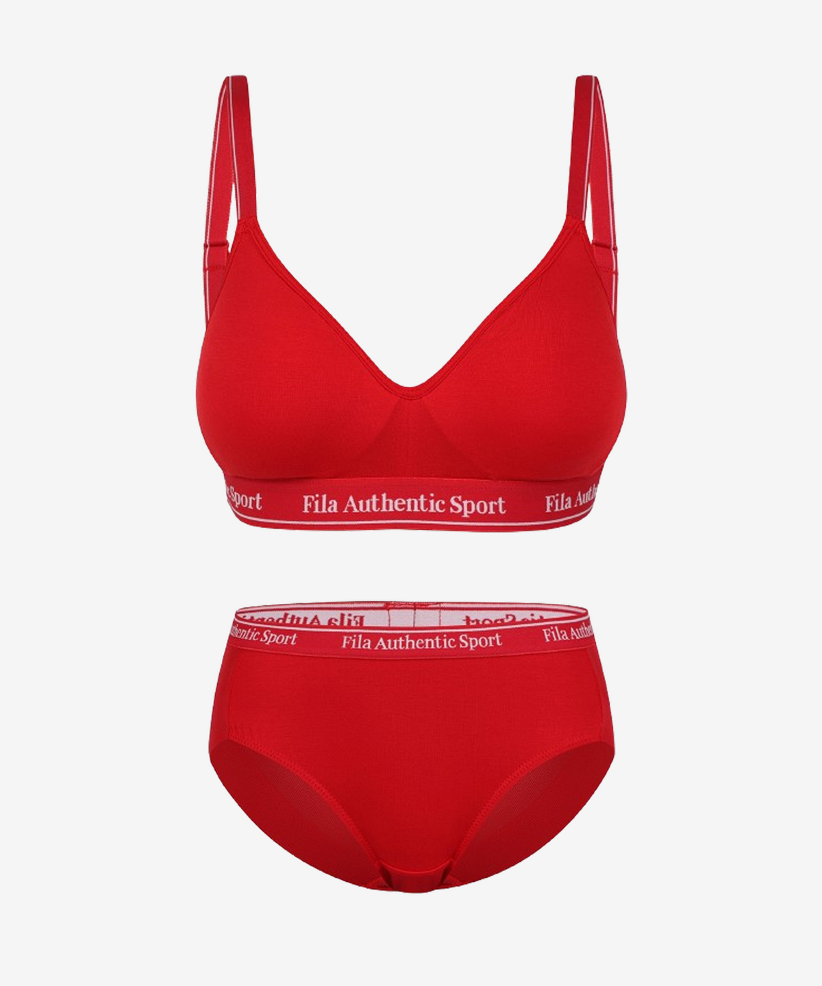 휠라언더웨어(FILA UNDERWEAR) 홀리데이 벨로 볼륨 소프트 브라 팬티 세트(FI4BAH1101FDRD)