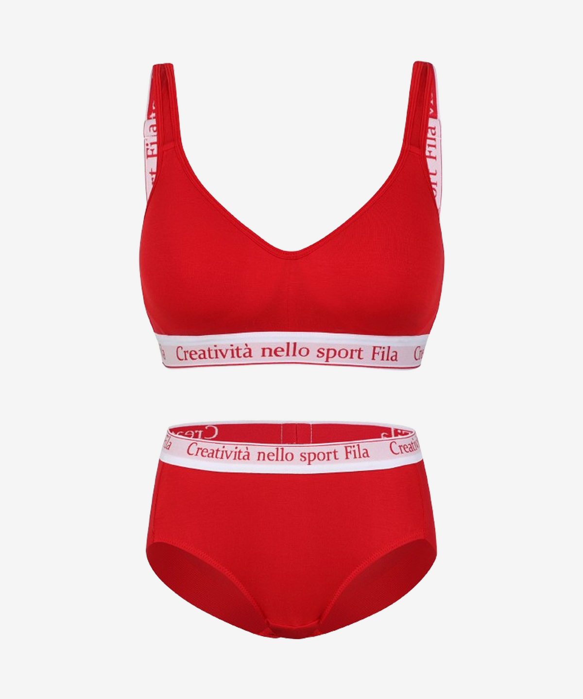 휠라언더웨어(FILA UNDERWEAR) 홀리데이 아웃핏 파스텔 벨로  브라탑 팬티 세트 v2 (FI4BAH1450FDRD)