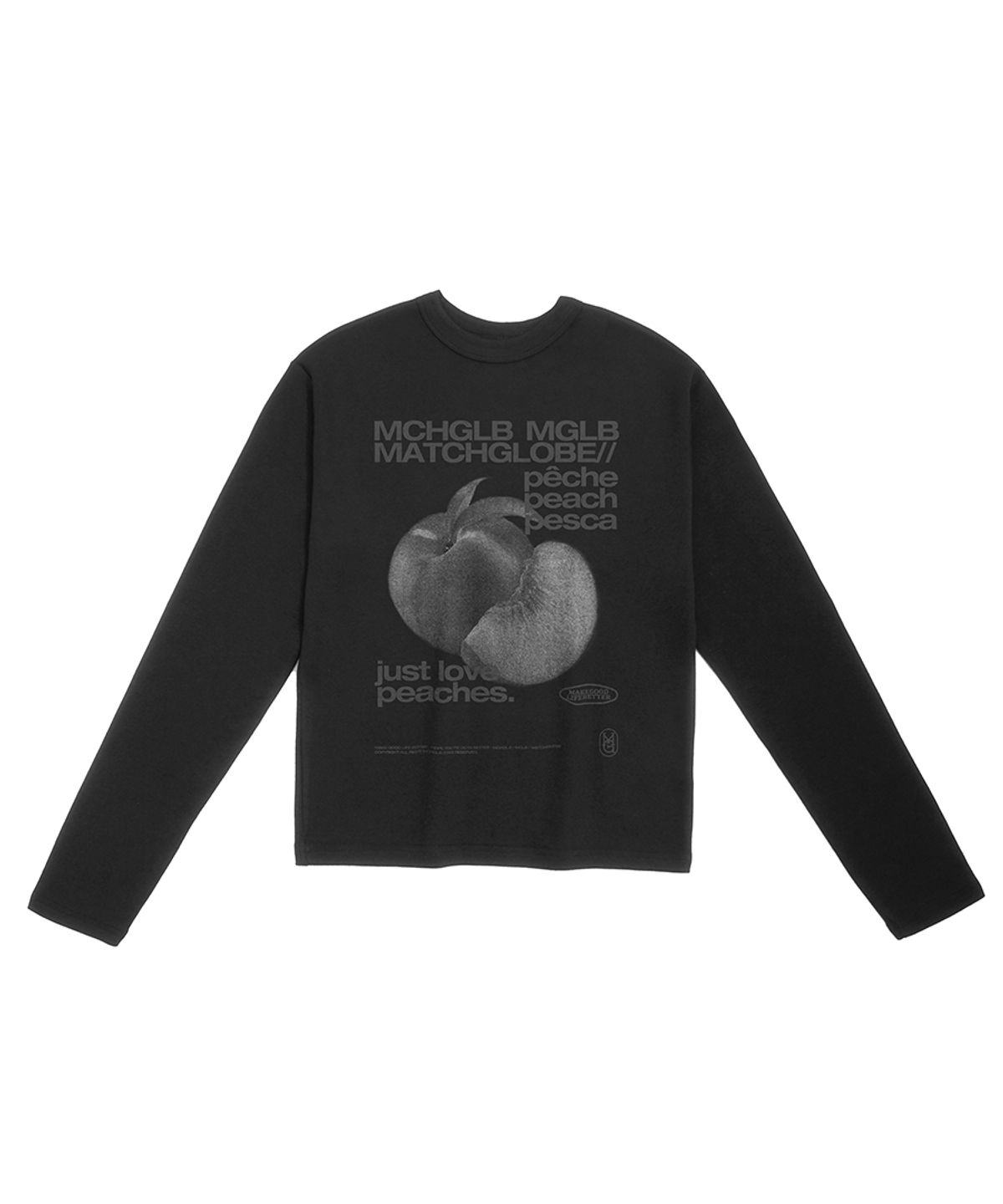 매치글로브(MATCHGLOBE) 피치스 슬림 스판 롱슬리브 티(블랙)