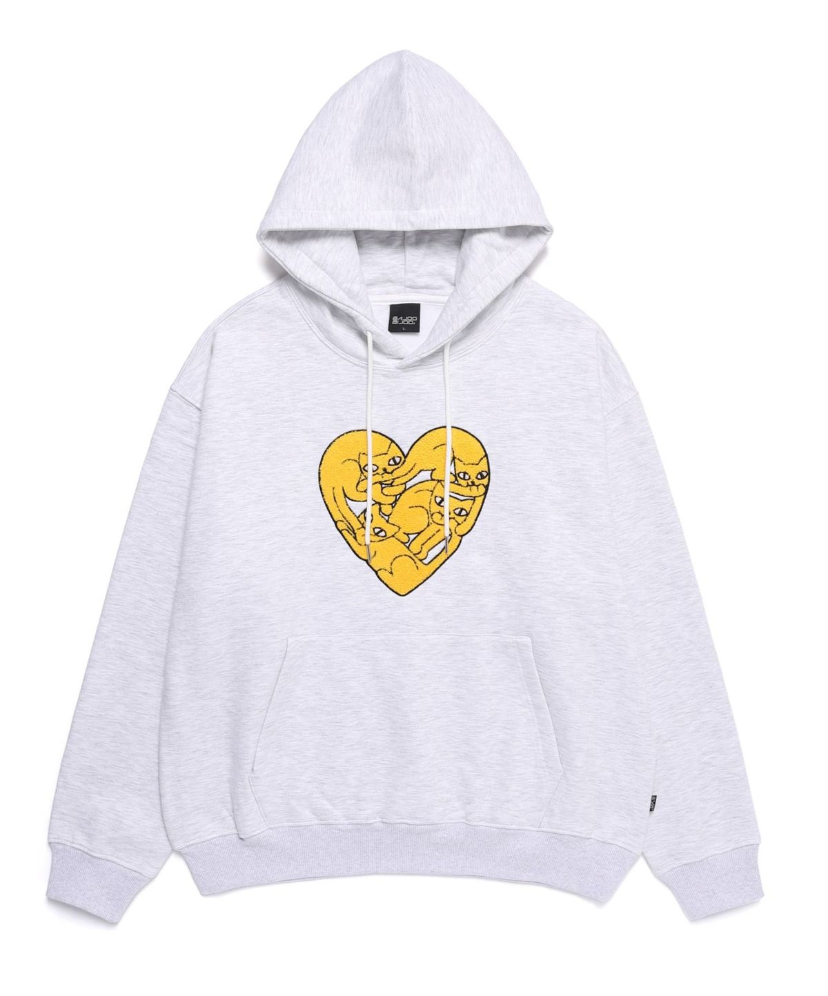 바쥬비쥬(BAJOO BIJOO) HEART CAT HOODIE [MELANGE GREY]