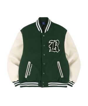 R 올드스쿨 헤비 바시티자켓 (딥 그린)