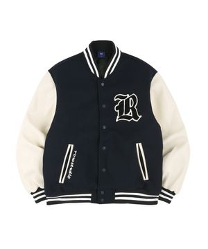 R 올드스쿨 헤비 바시티자켓 (네이비)
