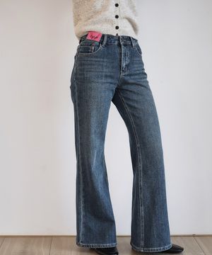 세미와이드 기모 데님 팬츠