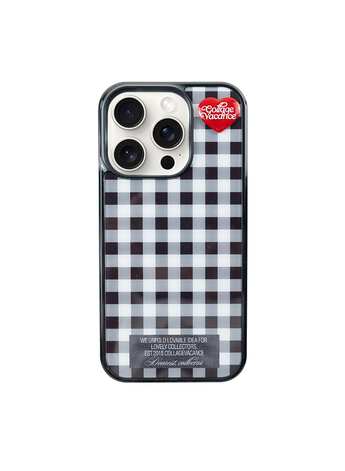 꼴라주바캉스(COLLAGEVACANCE) Heart Logo Pendant Glass Bumper Case - Black_Classic Type (폰케이스)