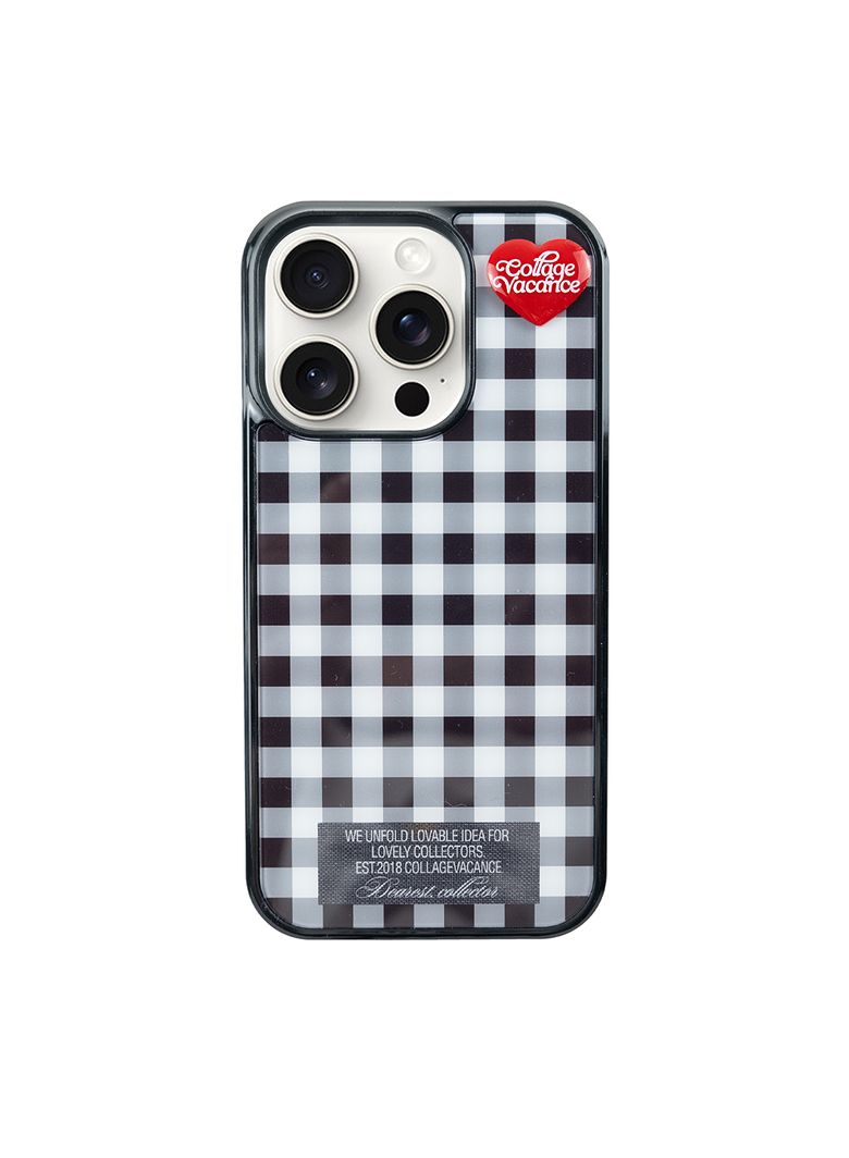 Heart Logo Pendant Glass Bumper Case - Black_Classic Type (폰케이스)