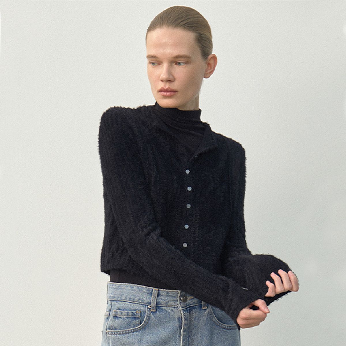아틀리에 나인(ATELIER NAIN) SNOW BLUR PIN TUCK BLOUSE(BL-4282)
