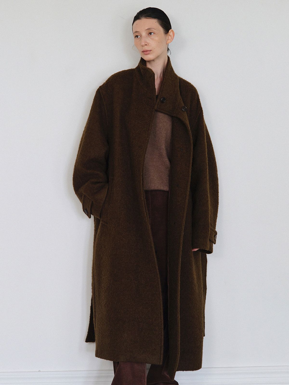 레이스(RRACE) Single Long Coat_Brown