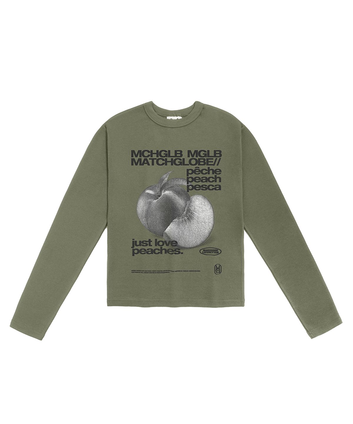 매치글로브(MATCHGLOBE) 피치스 슬림 스판 롱슬리브 티(카키)