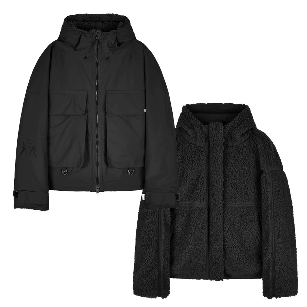 네이키드서프클럽(NAKED SURF CLUB) 페트 리버서블 점퍼 (Black+Black)