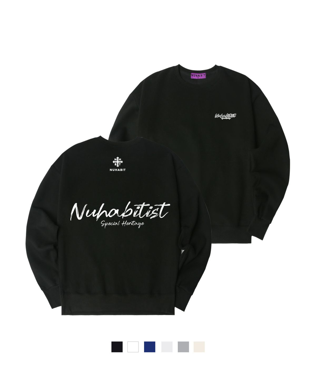뉴해빗(NUHABIT) N/H HABITIST 오버핏 기모 맨투맨 (SOM4-4NH1284)