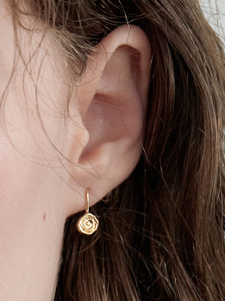 vintage rose hook earring_S JE050