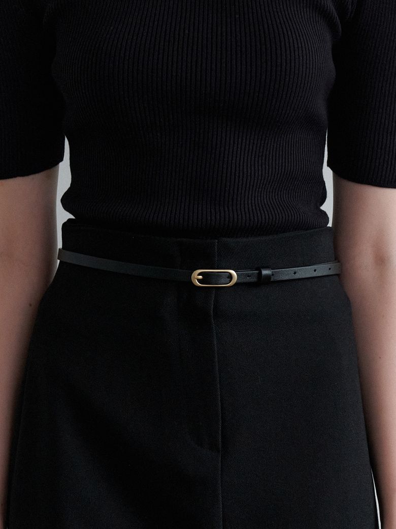 [ESSENTIAL] classique soft buckle 10mm belt_black BT001