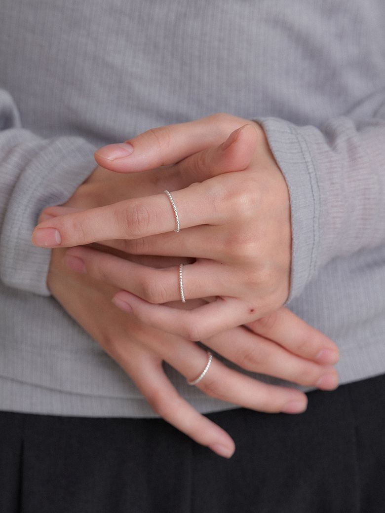 mini dewy ring_plain set (2PCS) JR001