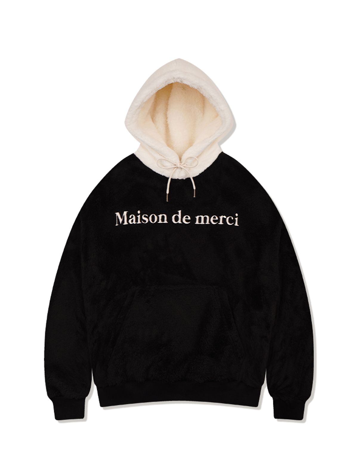 라 메종 스튜디오(LA MAISON STUDIO) UNISEX 페이크퍼 후드 블랙(FCE4TS658M)