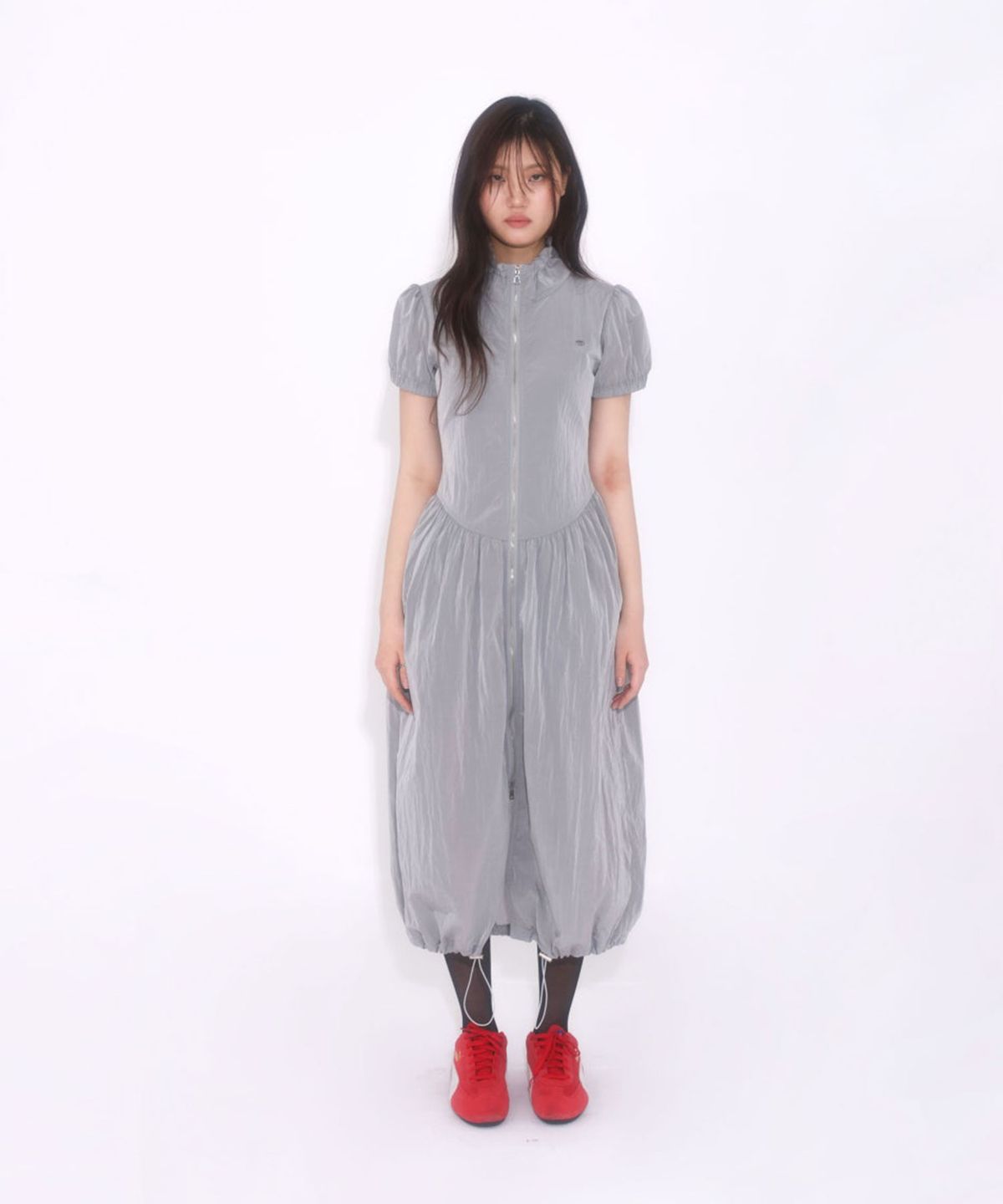 루루서울(LOULOUSEOUL) Yucca Nylon Dress (Gray)