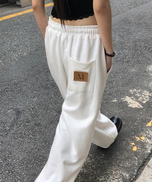 래쉬 메탈 로고 조거 스웻 와이드 팬츠 (4컬러)