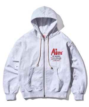 CLOVER BOY SURFER ZIP UP HOODIE-LIGHT GREY