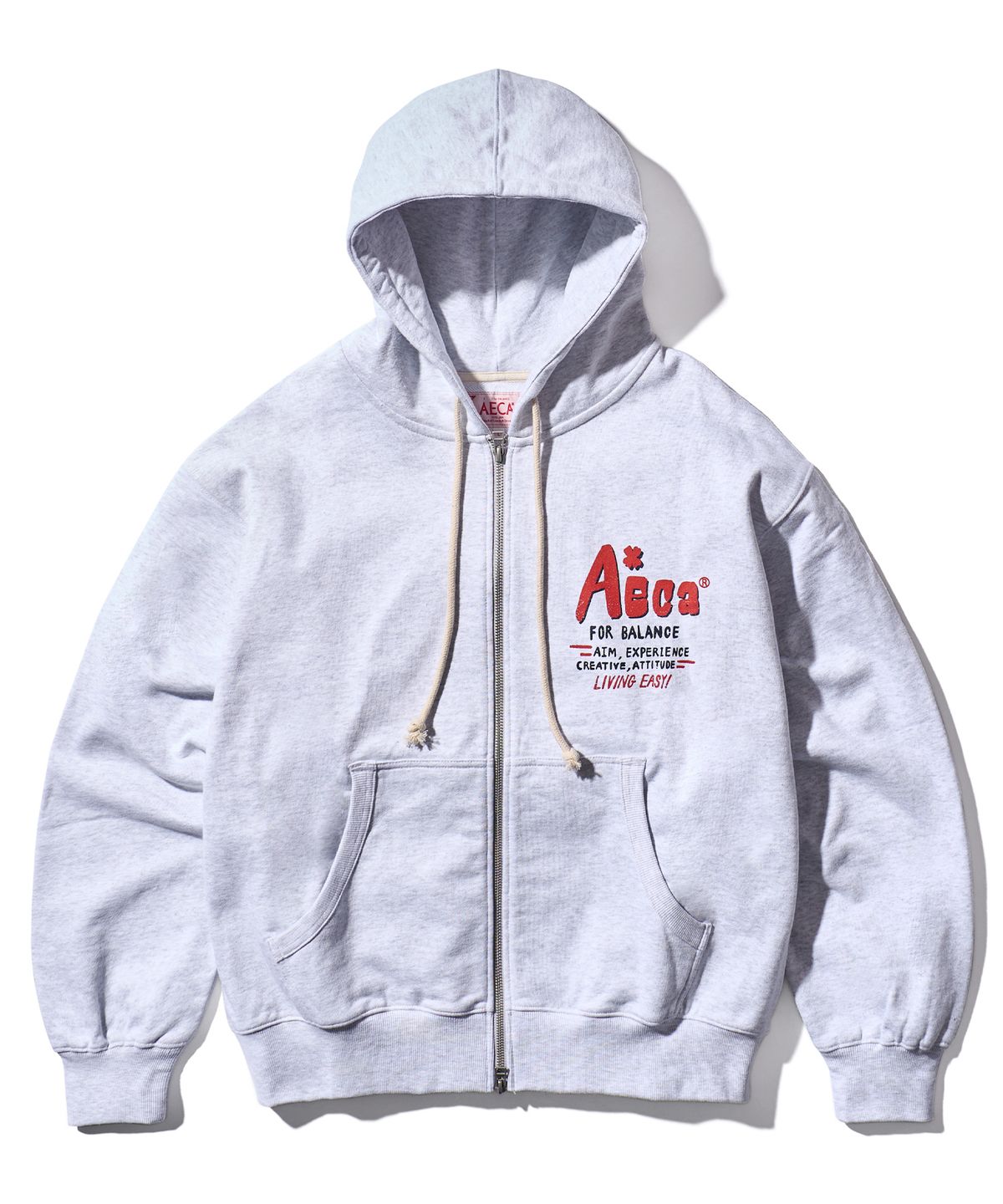 에이카화이트(AECA) CLOVER BOY SURFER ZIP UP HOODIE-LIGHT GREY