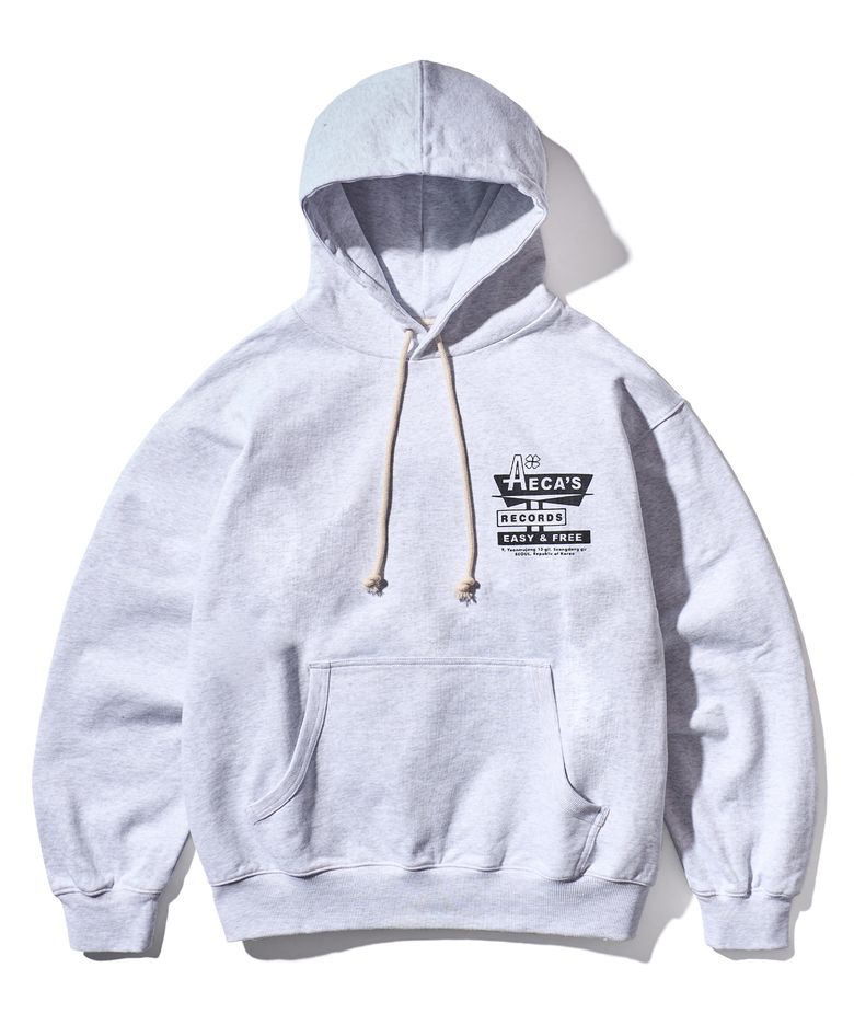 AECA RECORD SHOP SWEAT HOODIE-LIGHT GREY