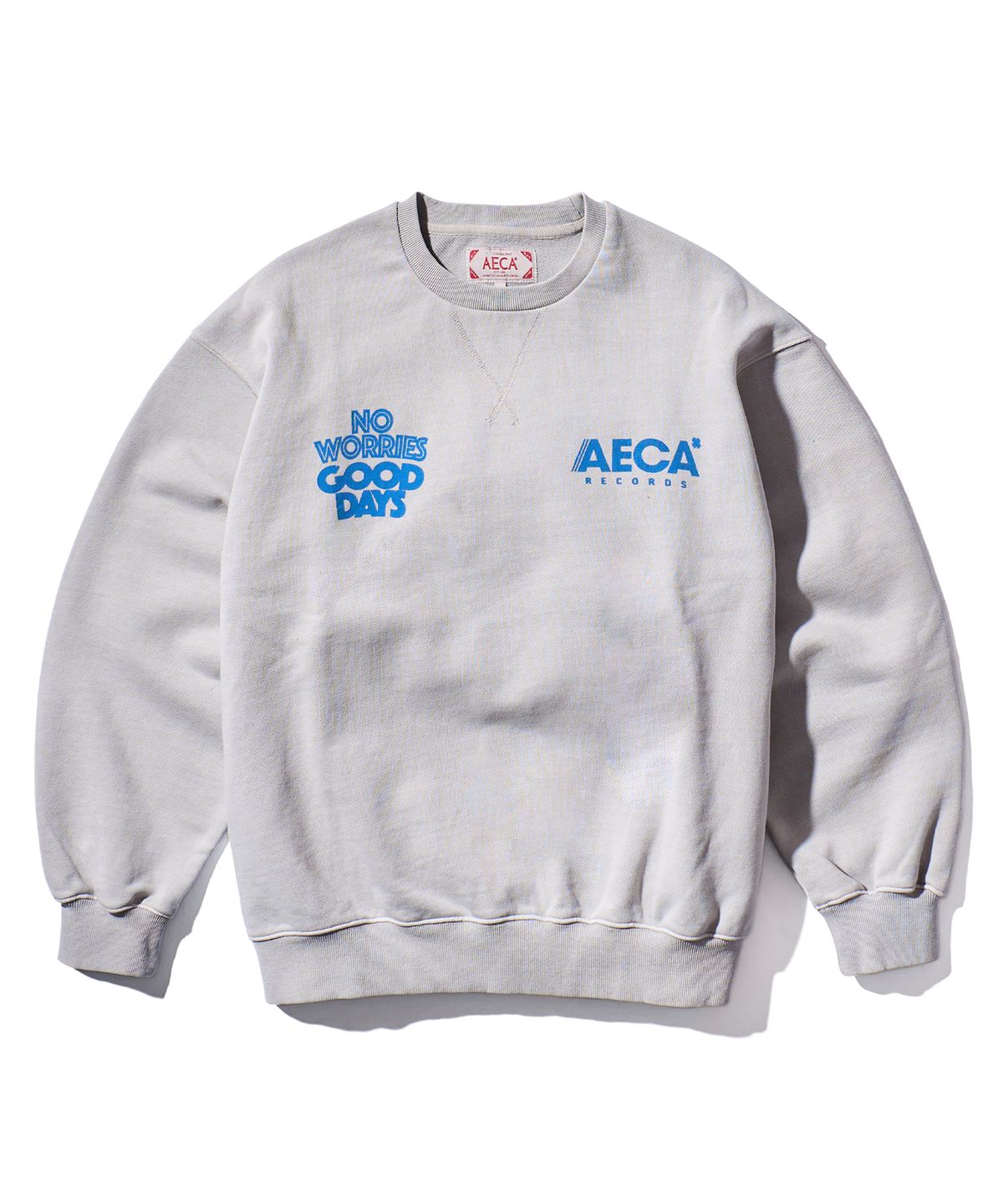 에이카화이트(AECA) AECA RECORD SHOP PHOTO SWEAT SHIRT-WASHED GREY