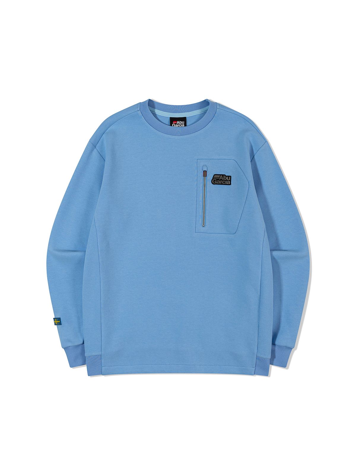 아부가르시아(ABU GARCIA) 지퍼 포켓 맨투맨 티셔츠 LIGHT BLUE