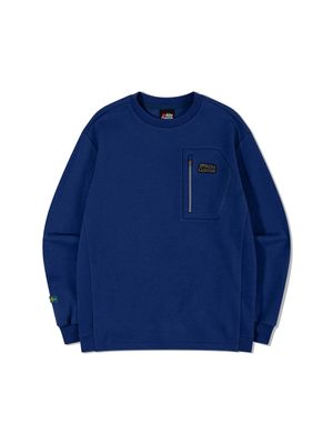 지퍼 포켓 맨투맨 티셔츠 BLUE