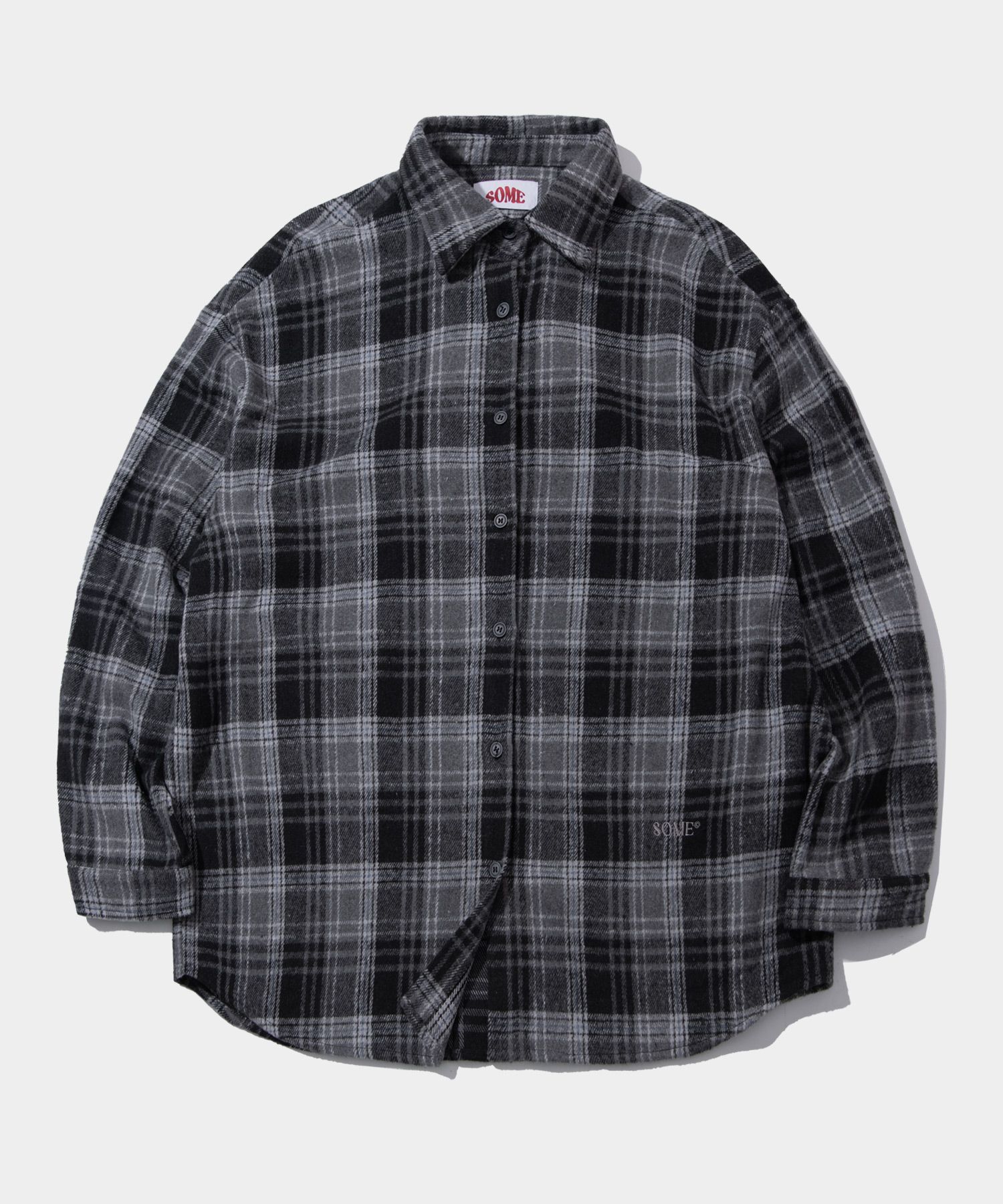 MUSINSA | SOME PLACE Daily Box Check Pattern Collar Overfit Long Sleeve ...