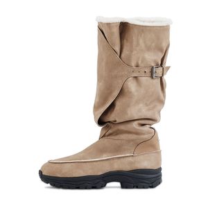Belted Slouchy Shearling Boots_Washed Beige