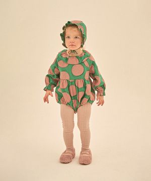 핑크도트 베이비슈트 세트_그린