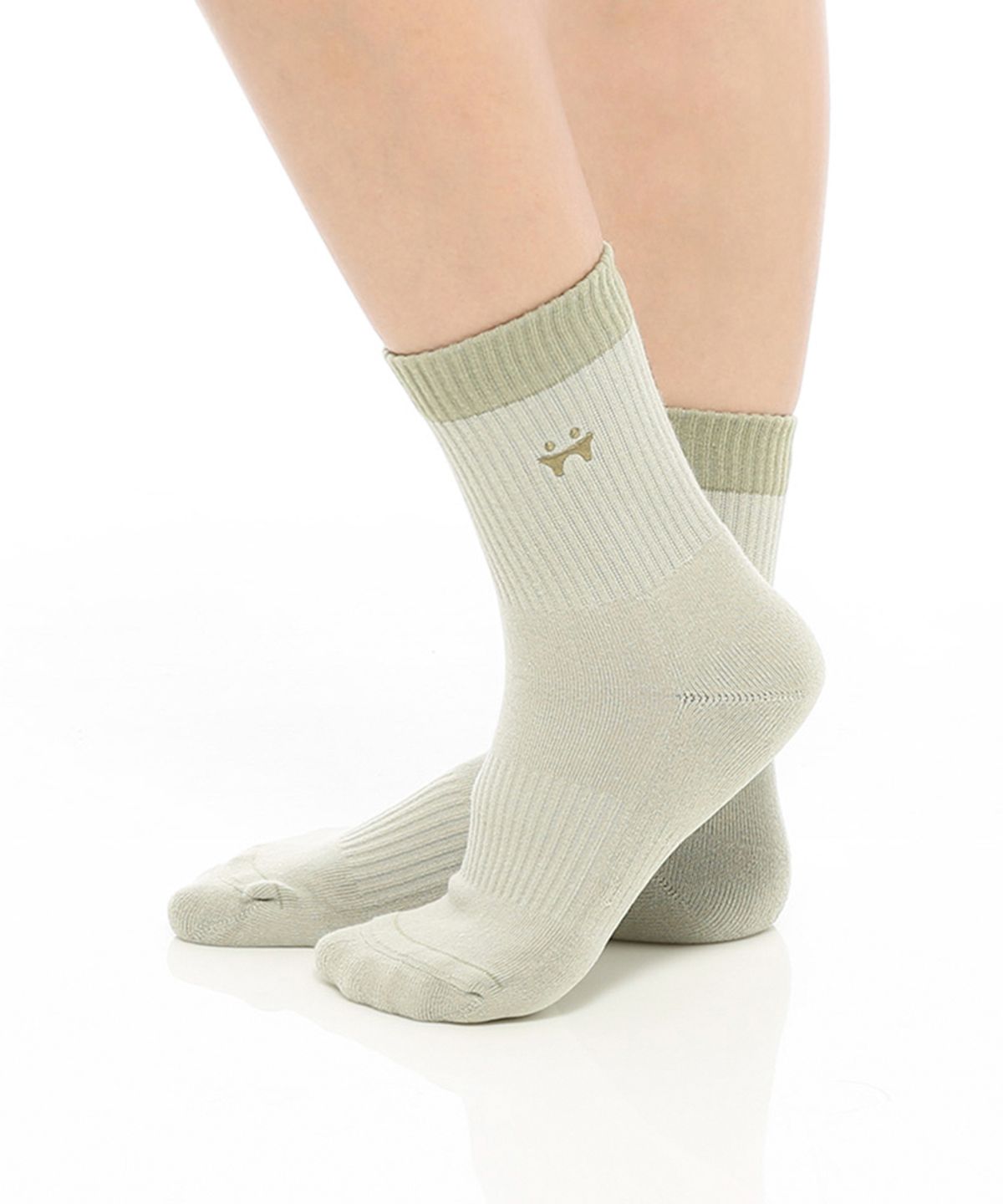 떰토(THUMBTOE) Olive Green 스포츠 쿠션 크루삭스 무봉제 심리스 양말