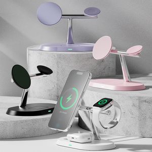 [4COLOR] 3in1 애플워치 갤럭시워치 호환 맥세이프 마그네틱 무선 충전기