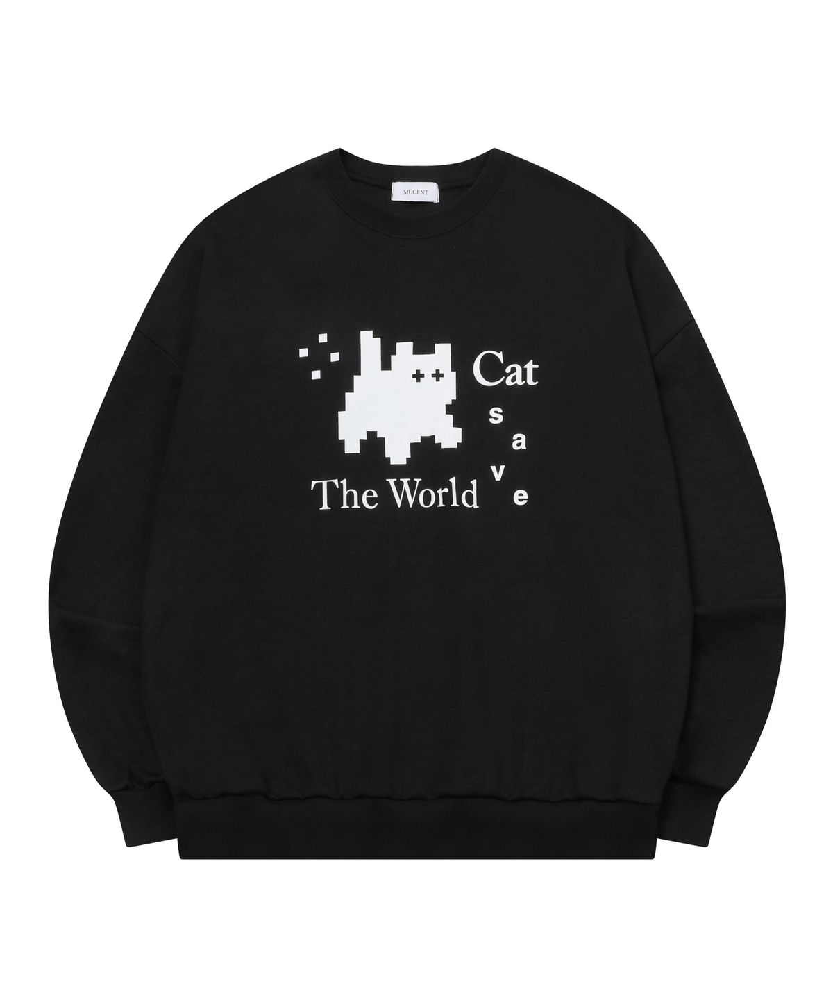 캣세이브더월드(CATSAVETHEWORLD) 픽셀 아트 맨투맨 (2컬러)