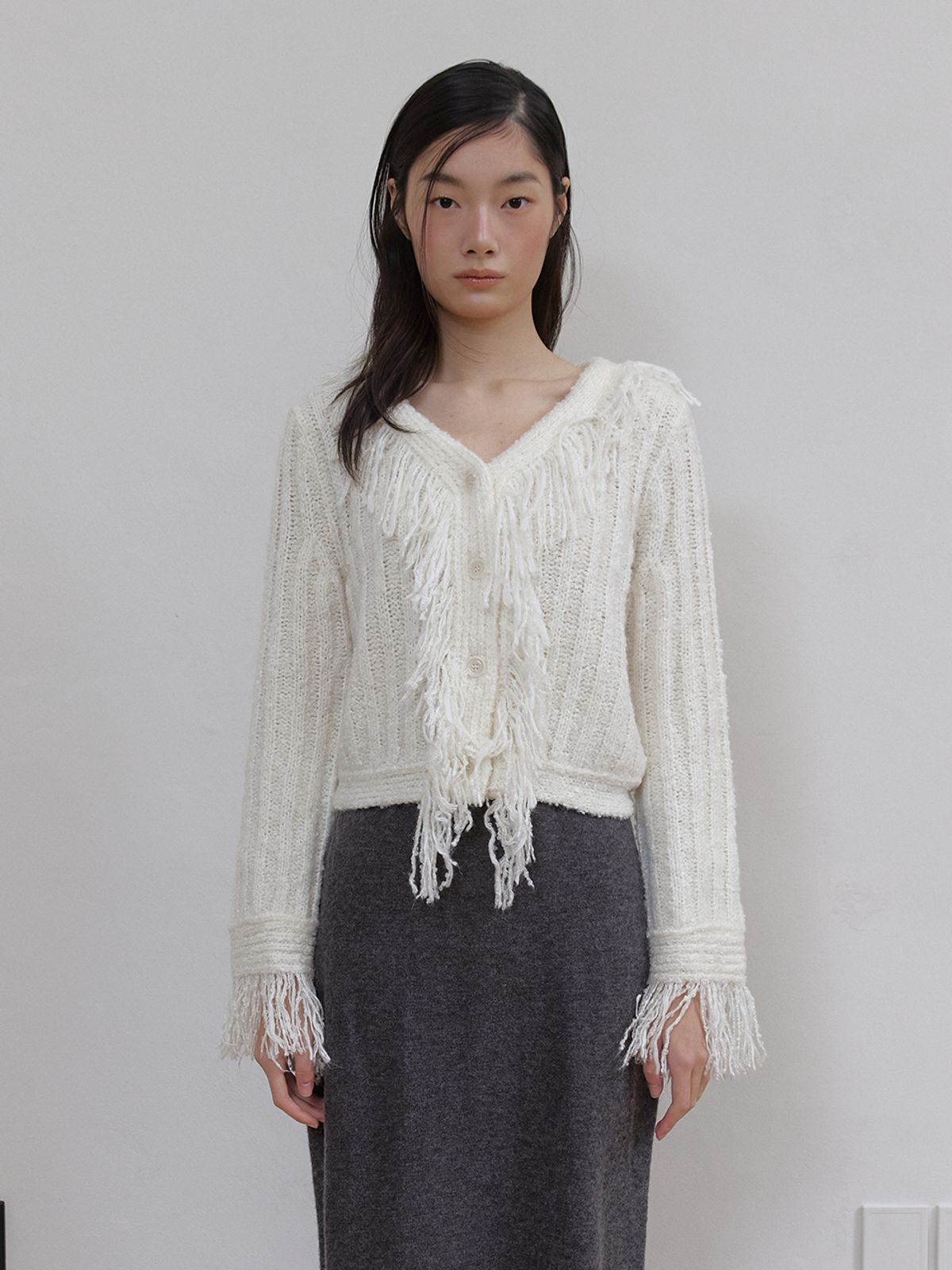 아수라(ASURA) HAILEY TASSEL CADIGAN (IVORY)