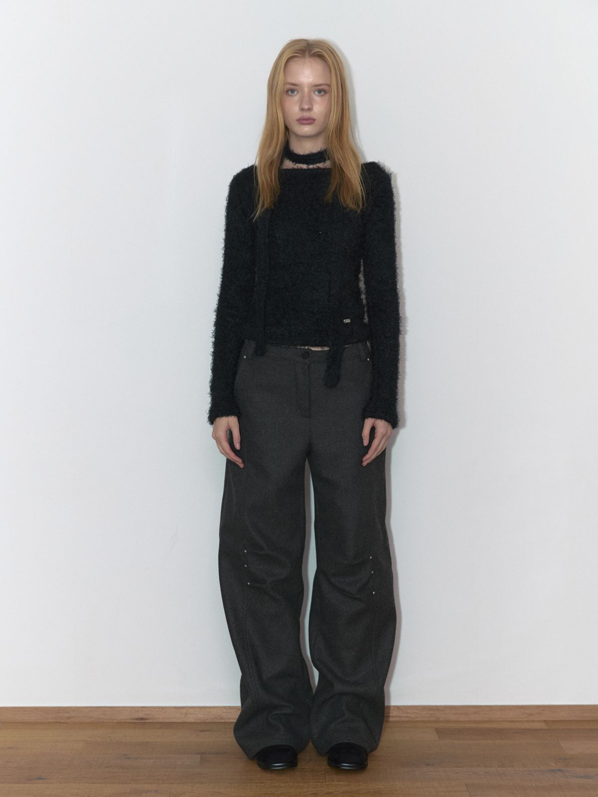 아수라(ASURA) WOOL RIVET PANTS (CHARCOAL)