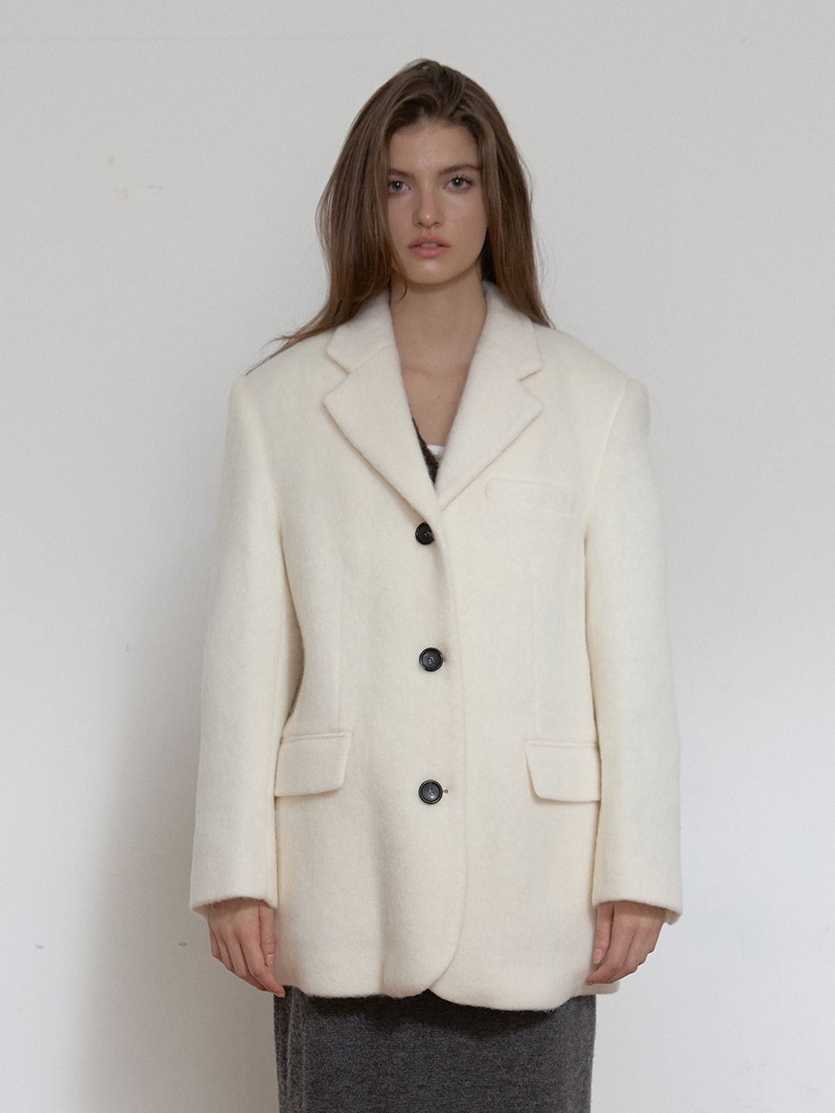 아수라(ASURA) MOHAIR WOOL JACKET (IVORY)