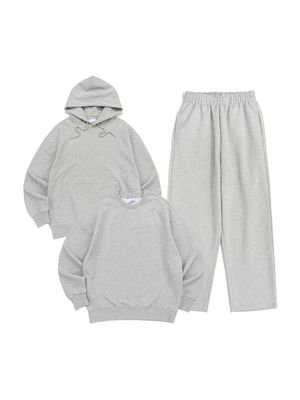 [SET UP] OVERFIT MTM or HOOD & STRAIGHT SEWATPANTS - MELANGE