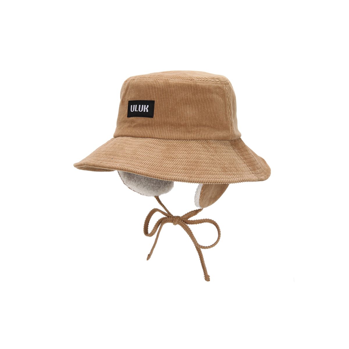 유룩(ULUK) 코듀로이 양털 이어머프 와이드 버킷햇_Beige