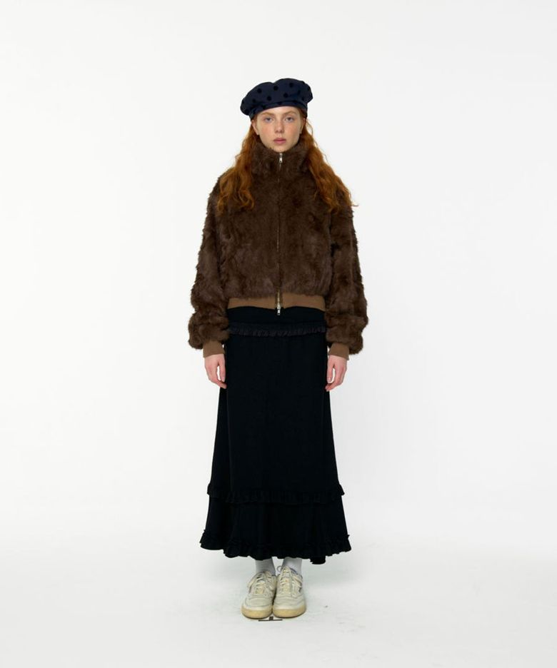 Unbar Frill Maxi Skirt (Black)