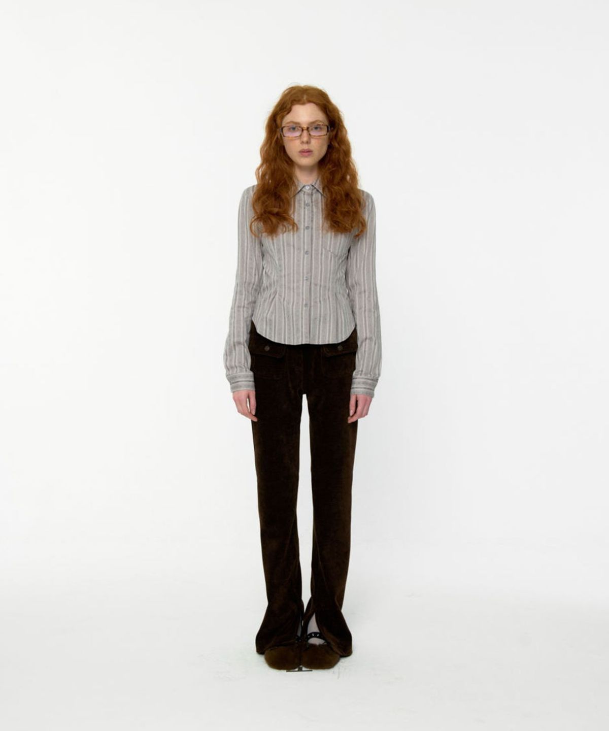 루루서울(LOULOUSEOUL) Linda Boots Cut Corduroy Pants (Brown)