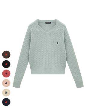 여성 브이넥 케이블 나그랑 니트 9Color TK382