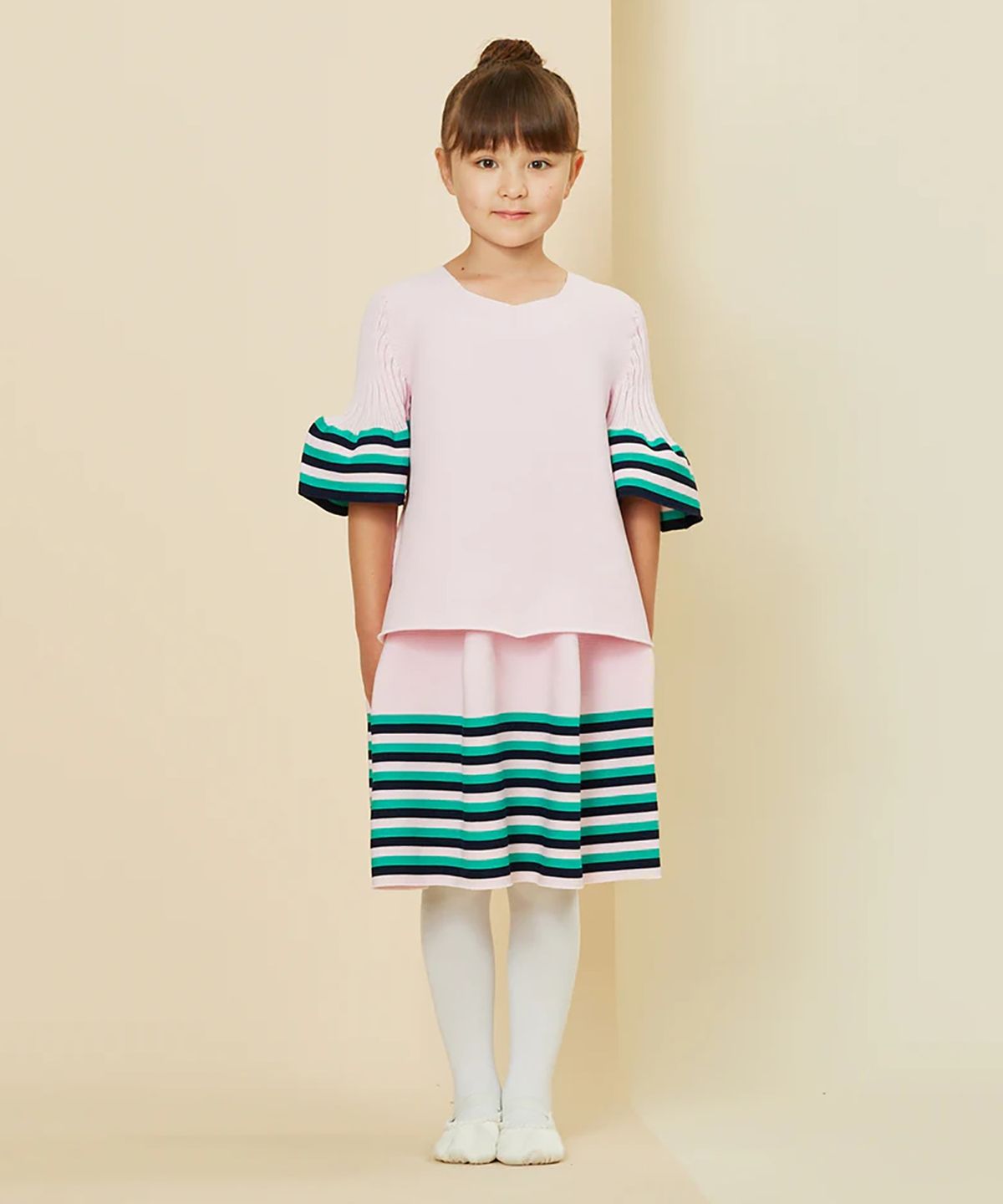 씨에프씨엘(CFCL) (W) 포터리 키즈 숏 슬리브 탑 파스텔 핑크 POTTERY KID SLEEVE TOP