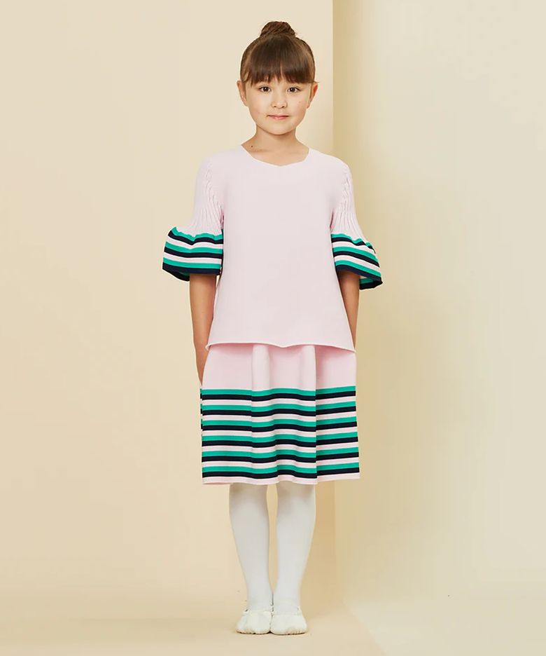 (W) 포터리 키즈 숏 슬리브 탑 파스텔 핑크 POTTERY KID SLEEVE TOP