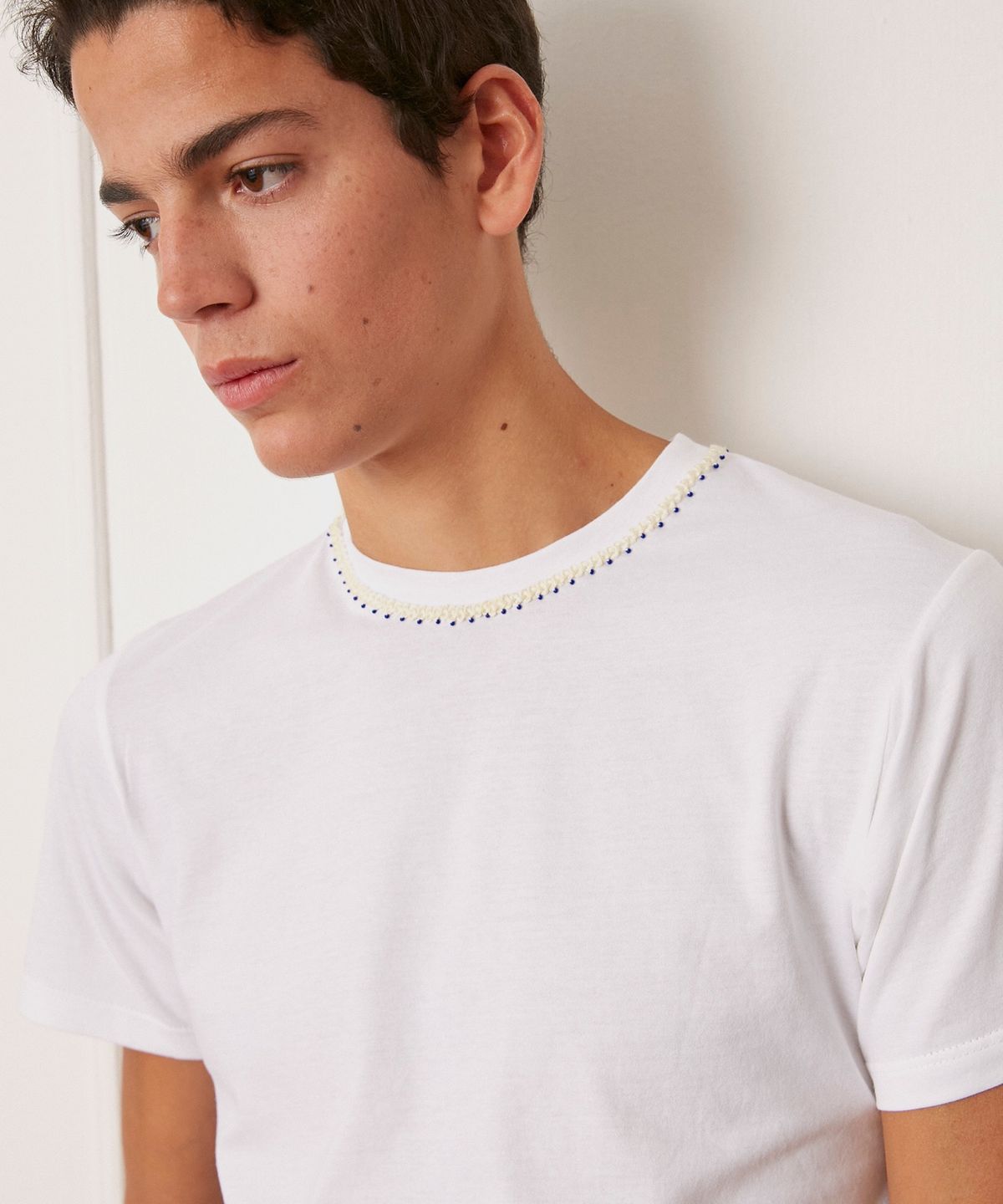 카르보네(CARBONE) (M) 비즈 티셔츠 오프 화이트 BEADS T-SHIRT OFF WHITE