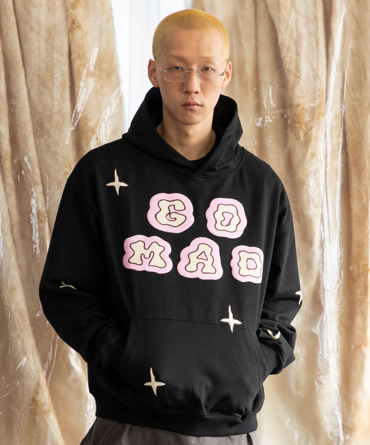 MUSINSA | XTONZ XTT111 Upswell Graphic Loose Fit Hoodie (BLACK)