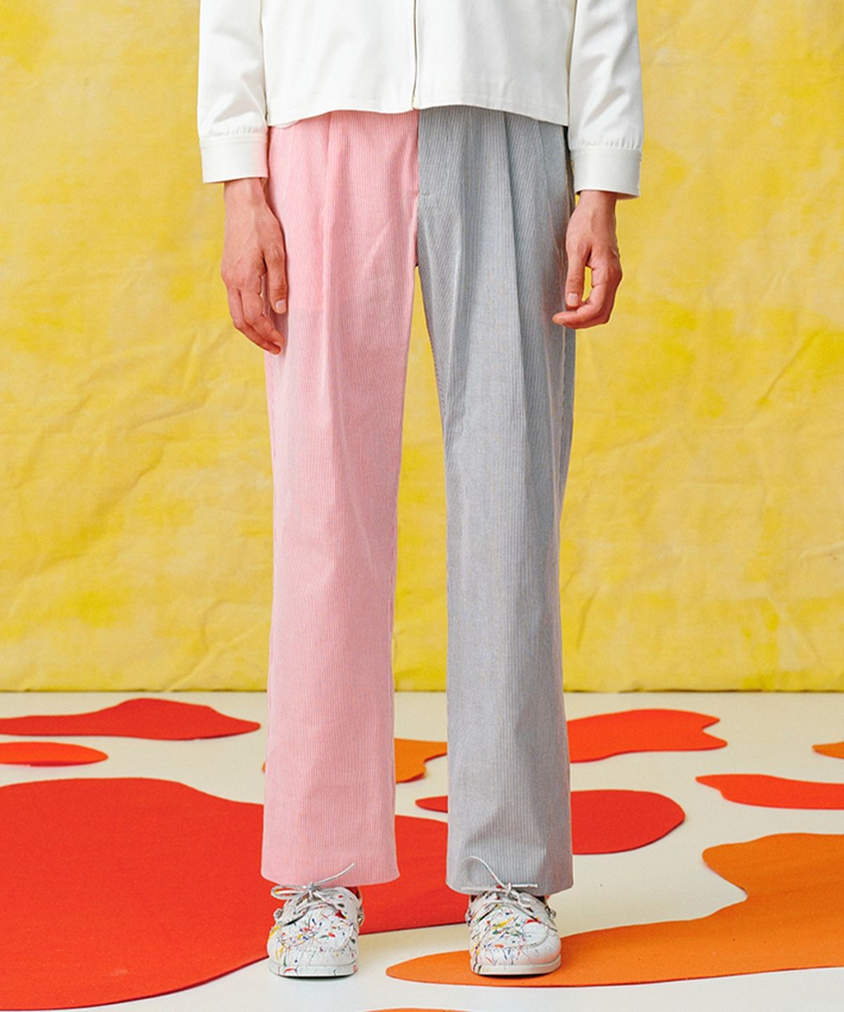 레이트 체크아웃(LATE CHECKOUT) (U) 도비 코드 트라우저 멀티 DOBBY CORD TROUSERS MULTICOLOUR