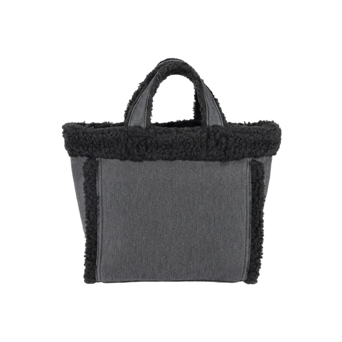레스포색(LESPORTSAC) 블랙 데님/블랙 셰르파 스몰 투웨이 데님 토트백 [1559.LA79]