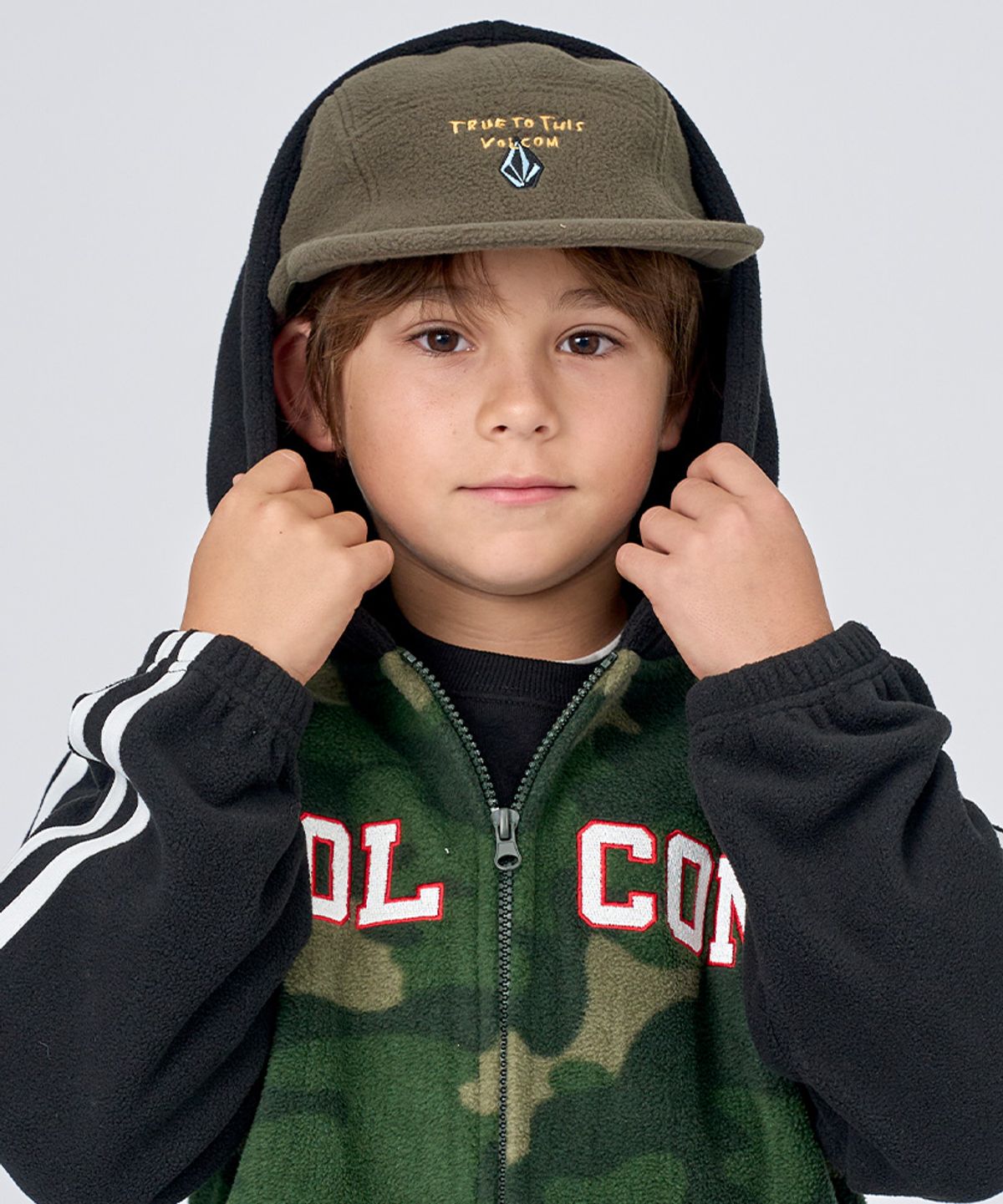볼컴 키즈(VOLCOM KIDS) 스톤 플리스 캡모자_D4F320