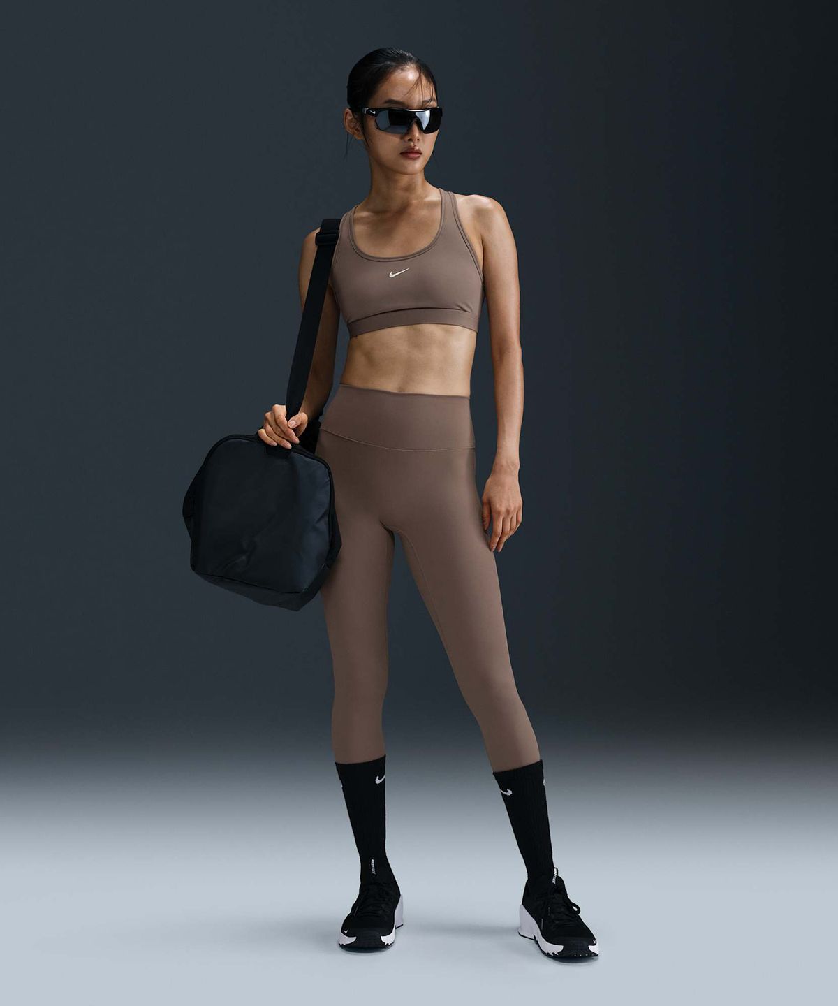 나이키(NIKE) 원 심리스 프론트 하이웨이스트 풀 렝스 레깅스 W - 밍크 브라운:블랙 / HJ9196-233