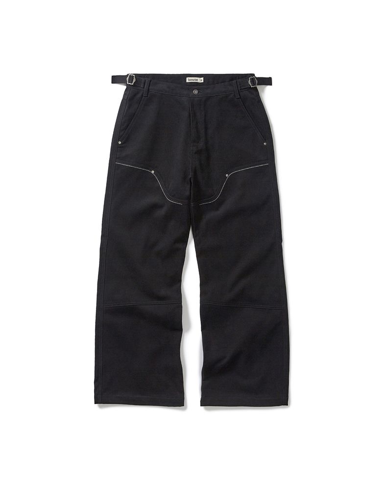 Western boots cut work pants / Black